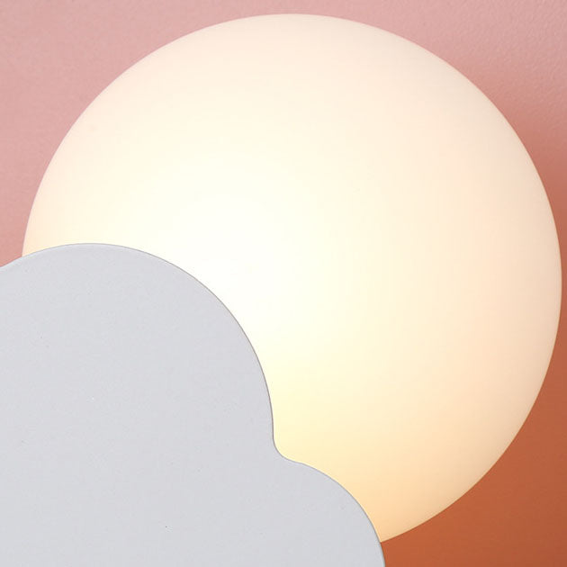 Macaron Cloud Glass Wood Wall Lamp