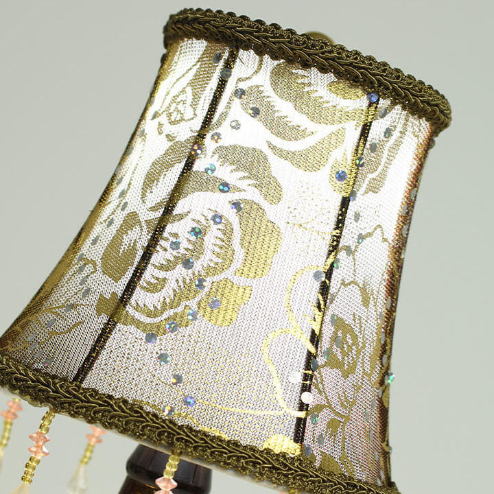 Fabric Glass Wine Bottle Table Lamp