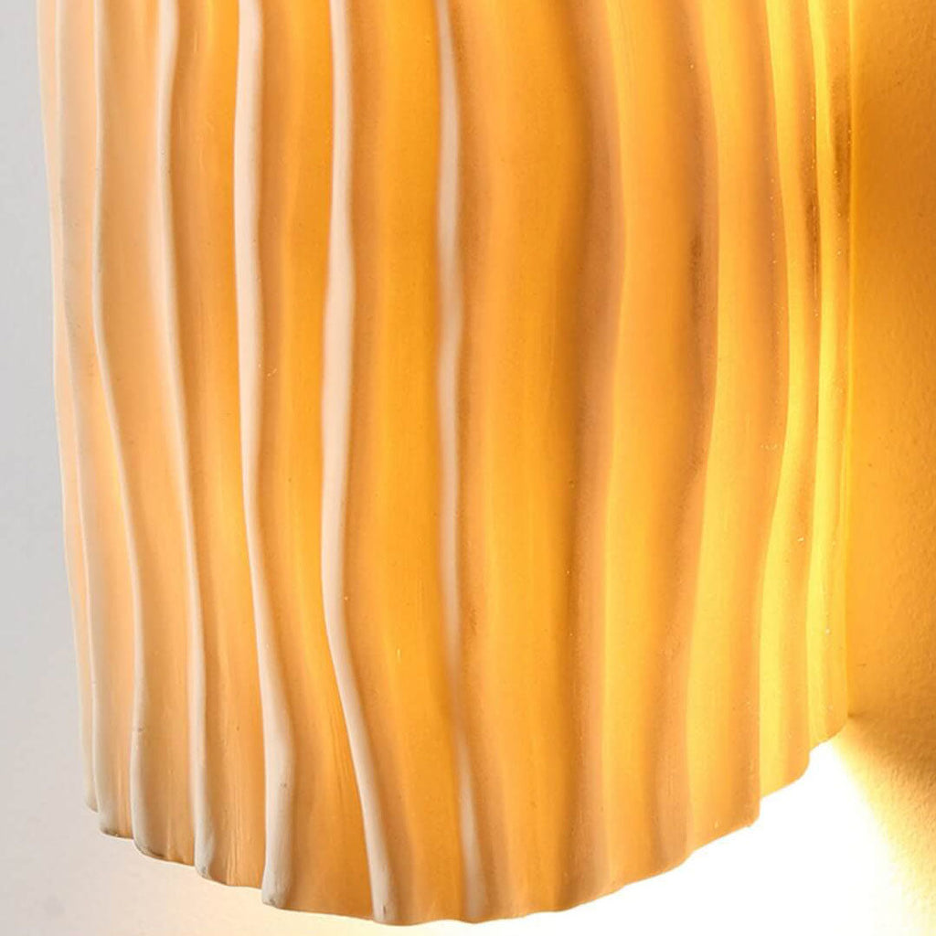 Resin Striped Half Cylinder 2-Light Wall Lamp