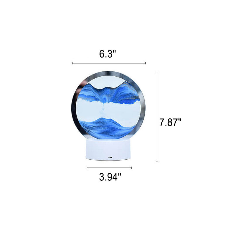 Round Hourglass Quicksand 3D Table Lamp