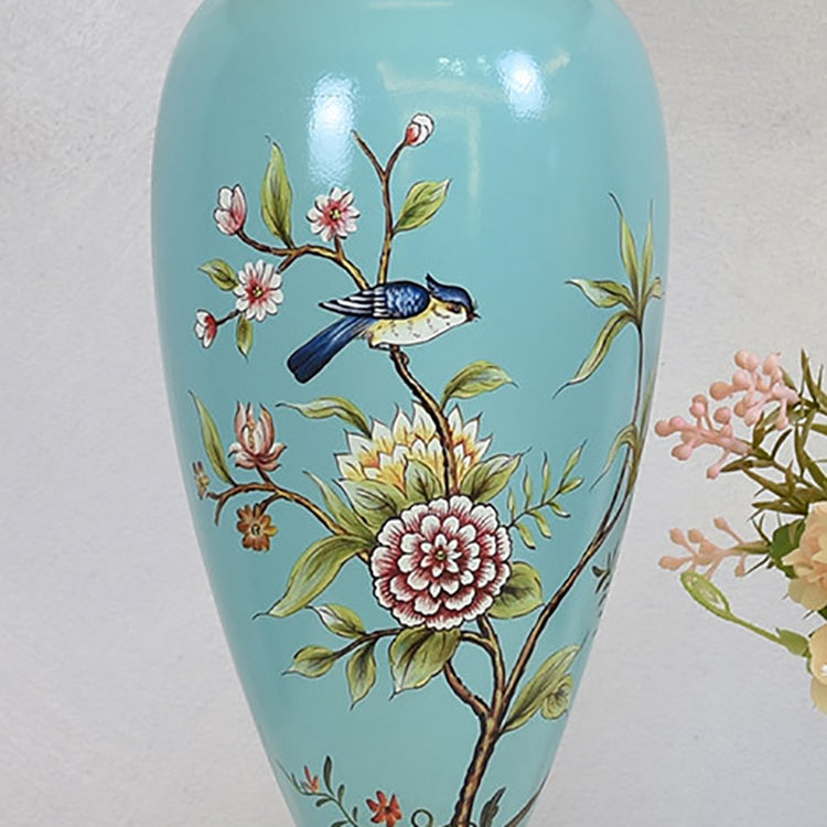 Bird Flower Cylinder Hardware Table Lamp