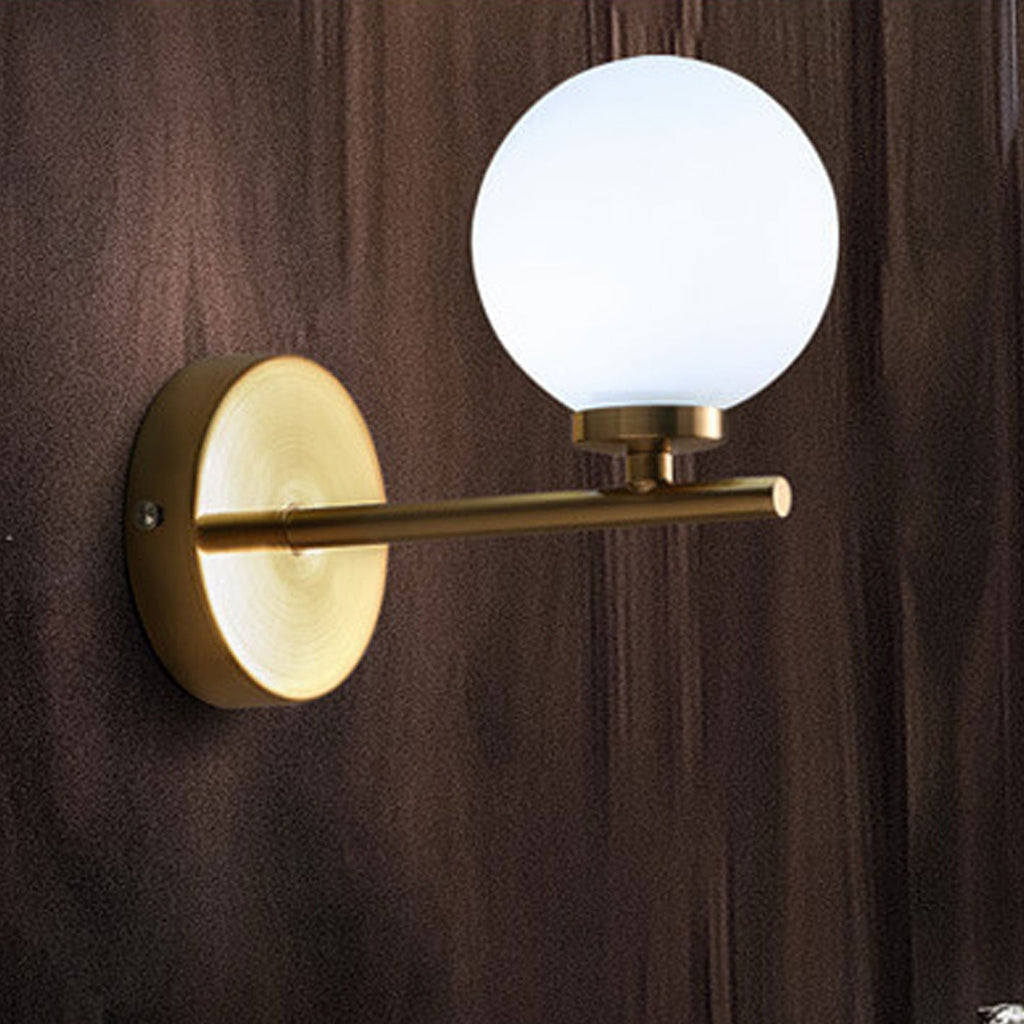 Milk White Round Ball 2-Light Wall Lamp