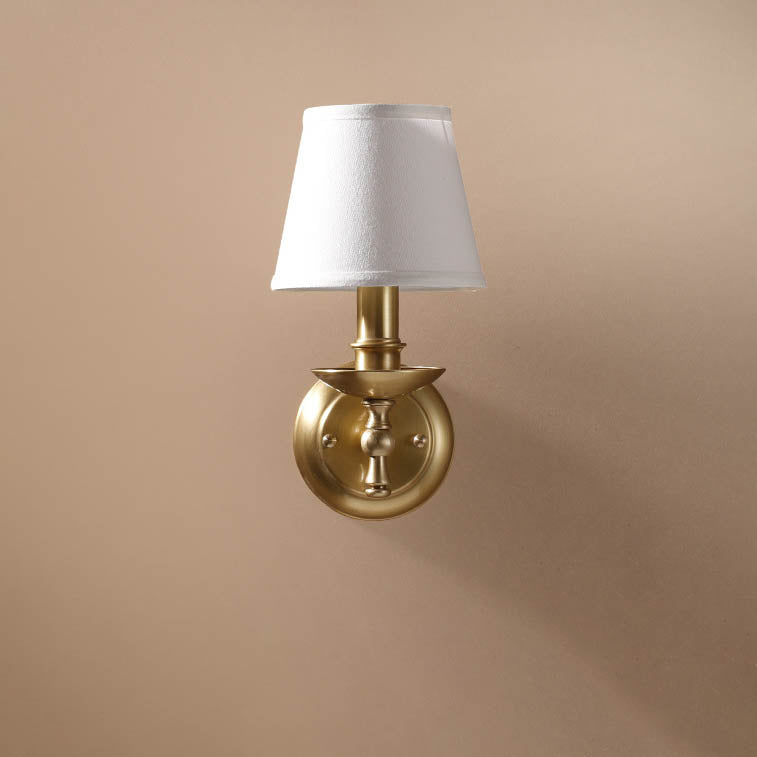 Trapezoidal Candelabra Copper Fabric Wall Lamp
