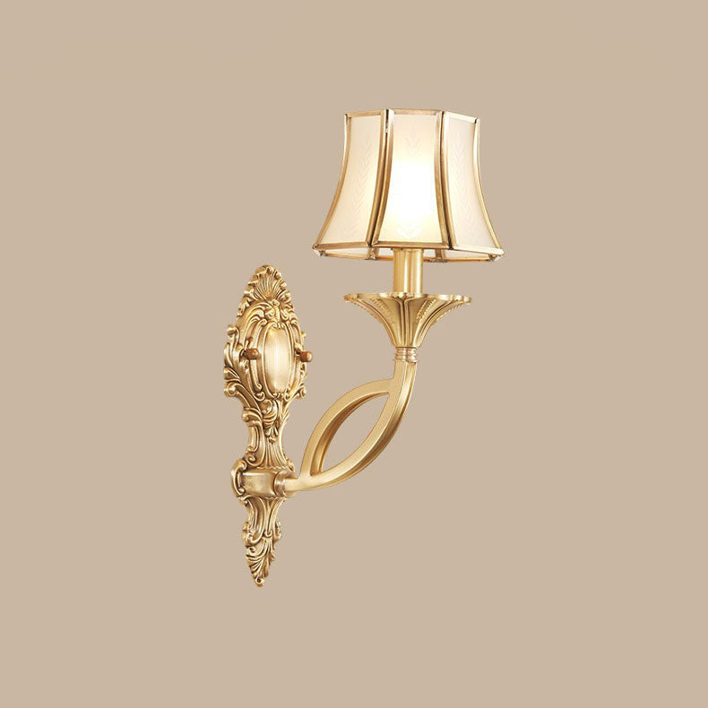 Hexagonal Wheat Copper Glass Wall Lamp