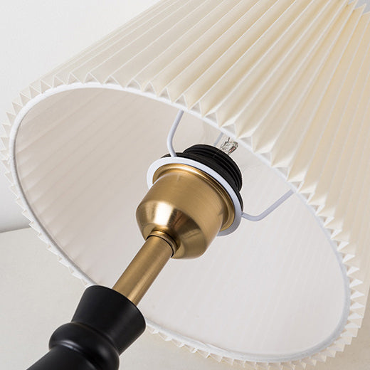 Striped Folding Lampshade Metal Table Lamp
