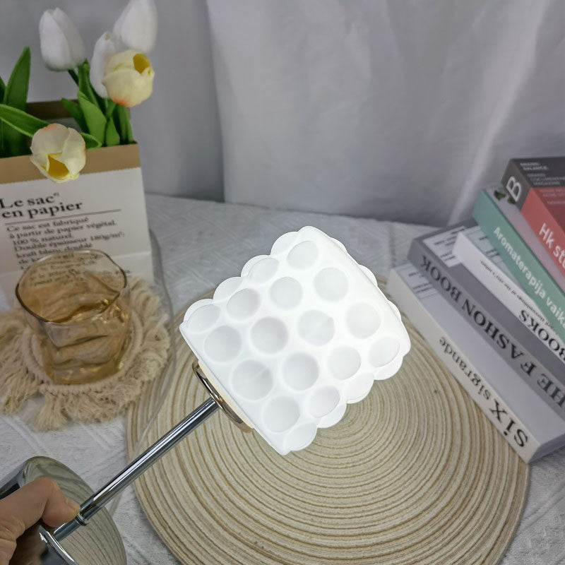 Glass Metal Reading Table Lamp