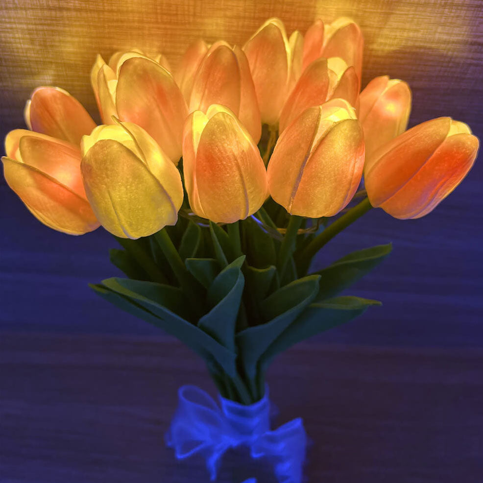Tiffany-Style Tulip Flower Decoration Table Lamp