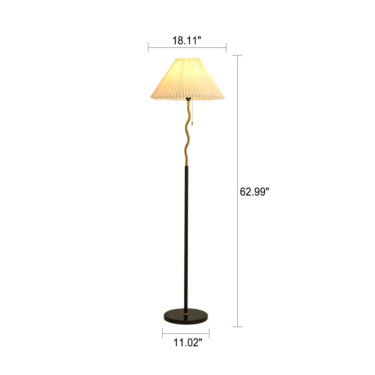 Pleated Cone Marble Floor Lamp