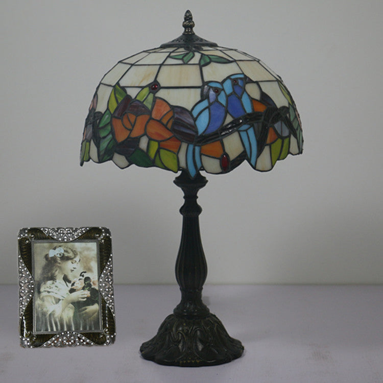 Stained Glass Rose Flower Table Lamp