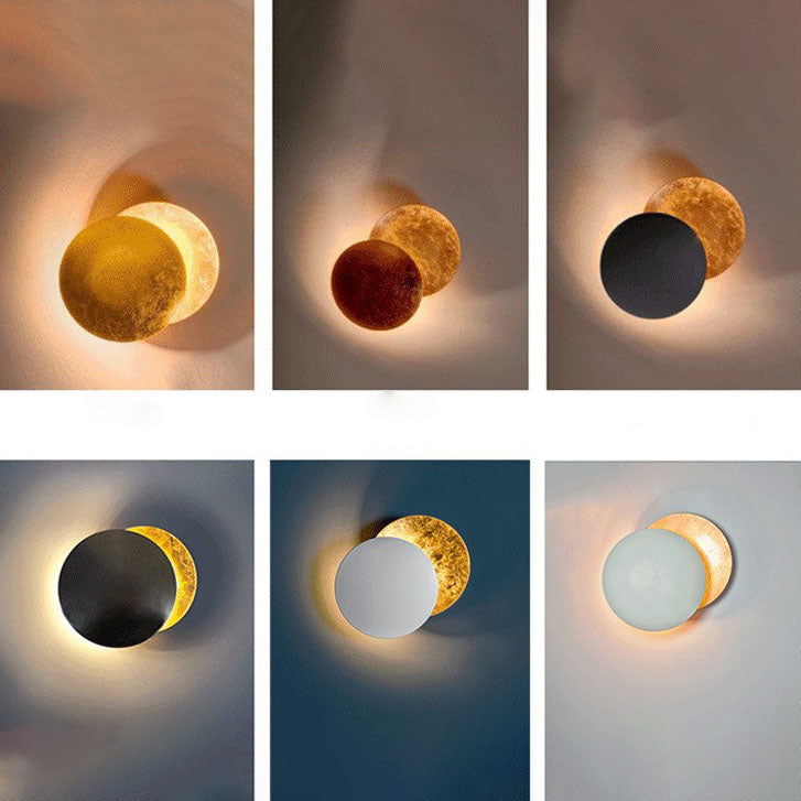 Alloy Round Bedroom Wall Lamp