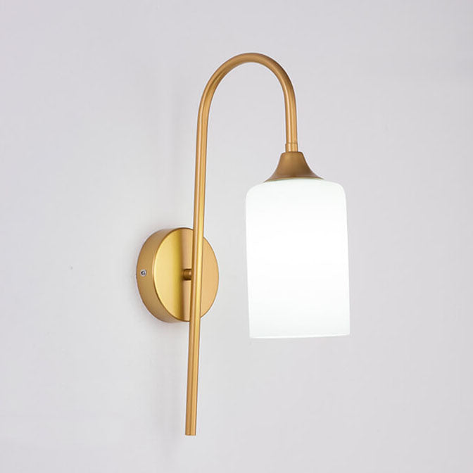 Glass Cylindrical Bending Arm Wall Lamp