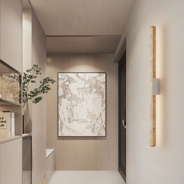 Yellow Travertine Long Strip Wall Lamp