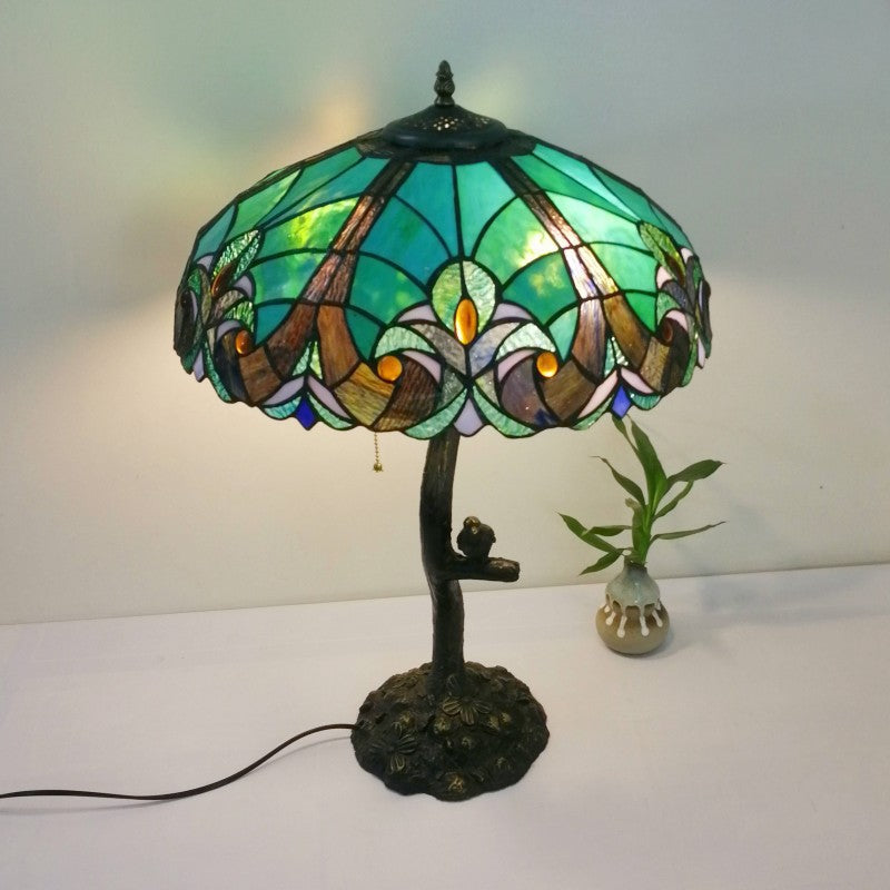 Flower Stained Glass Resin 2-Light Table Lamp