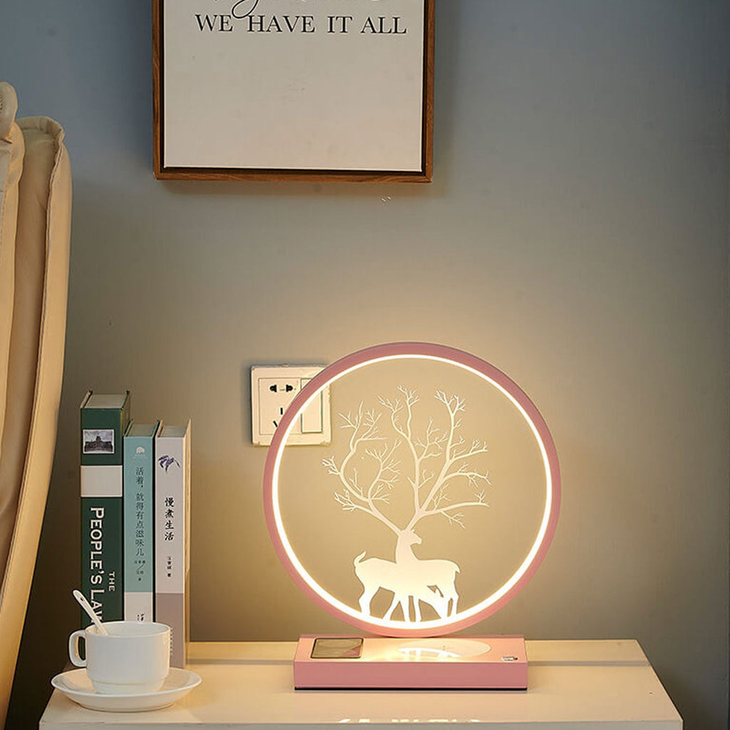 Iron Aluminum Wireless Charging Table Lamp