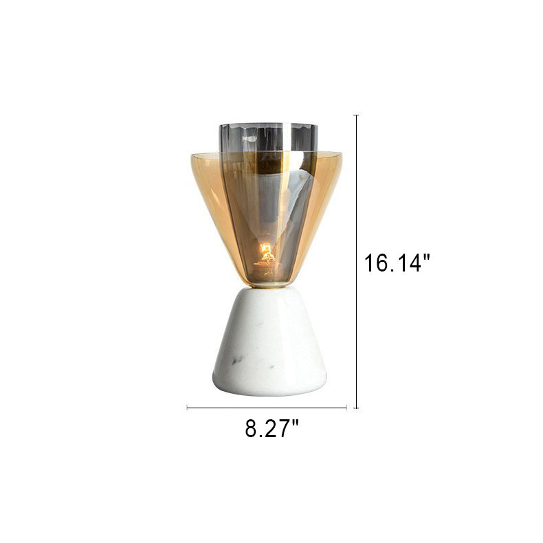 Marble Glass Cone Table Lamp