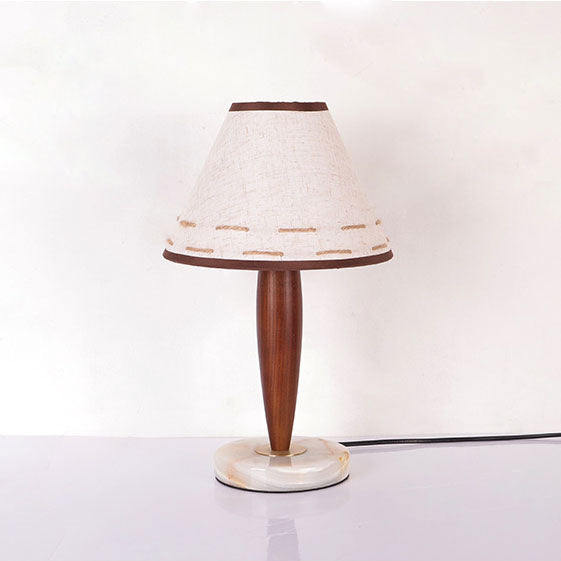 Tapered Marble Solid Wood Table Lamp