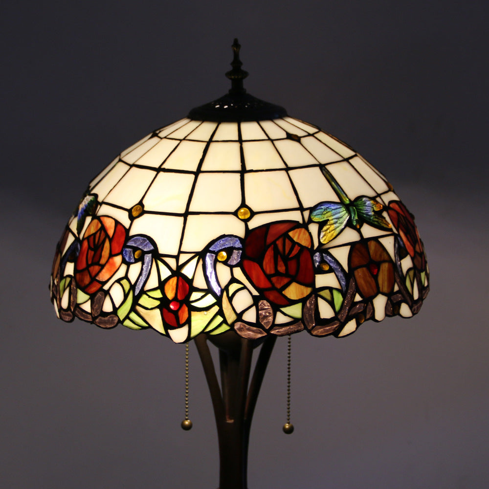 Resin Glass Semicircular Dome 2-Light Floor Lamp