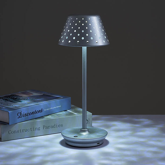 Perforated Wrought Iron Power-on Table Lamp