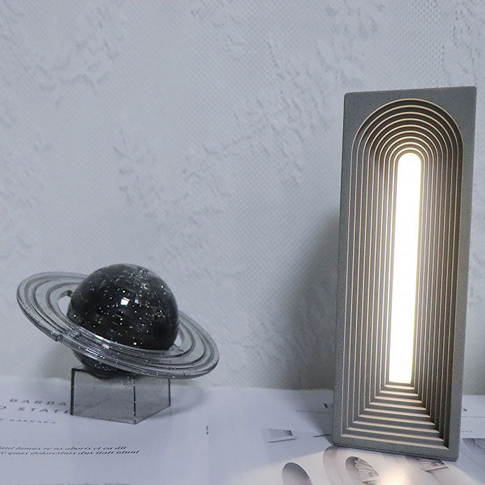 Rectangular Cement Table Lamp