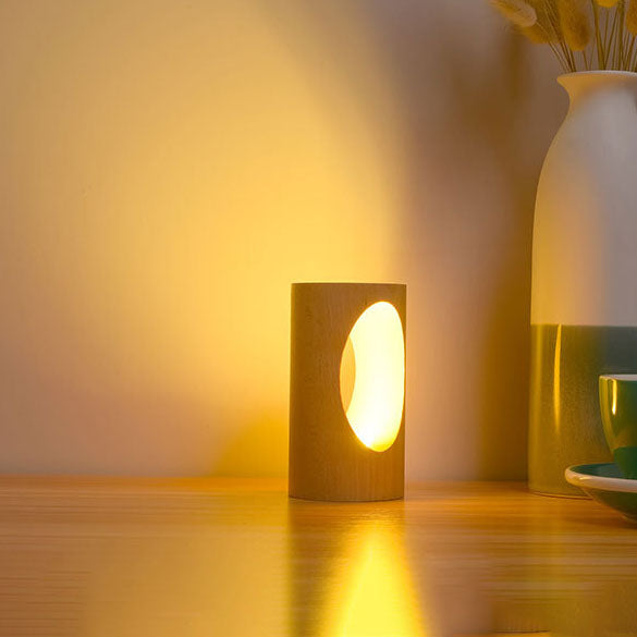 Solid Wood Rectangular Column Table Lamp