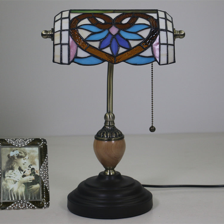 Mediterranean Heart Stained Glass Table Lamp
