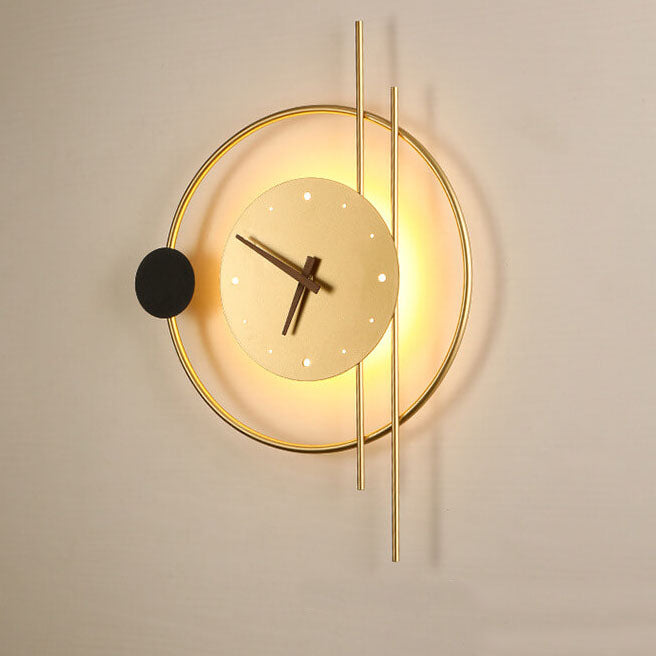 Iron Clock Wall Lamp