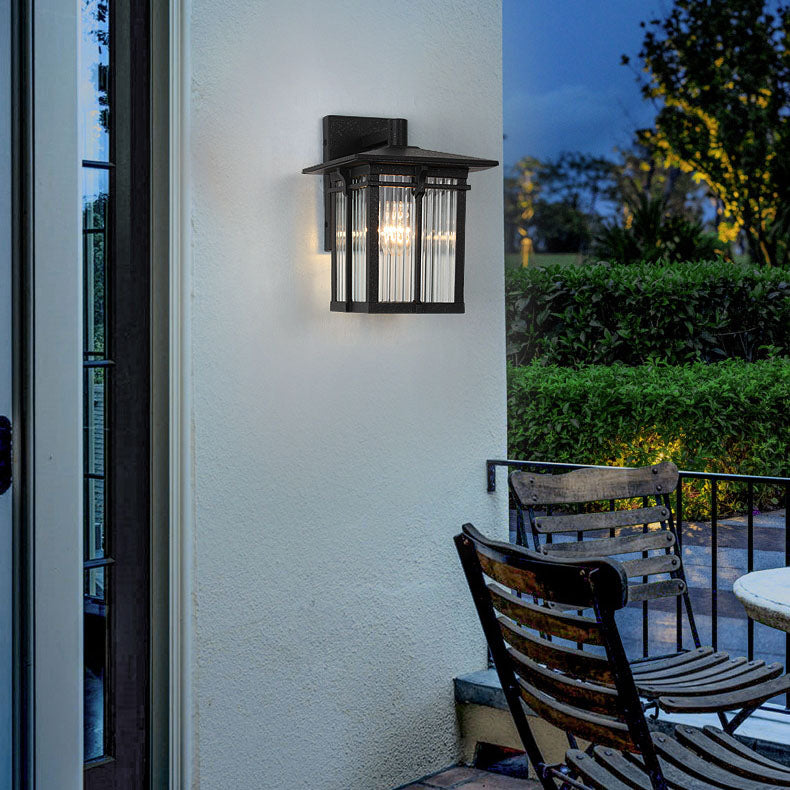Aluminum Rectangular Frame Ribbed Outdoor Light