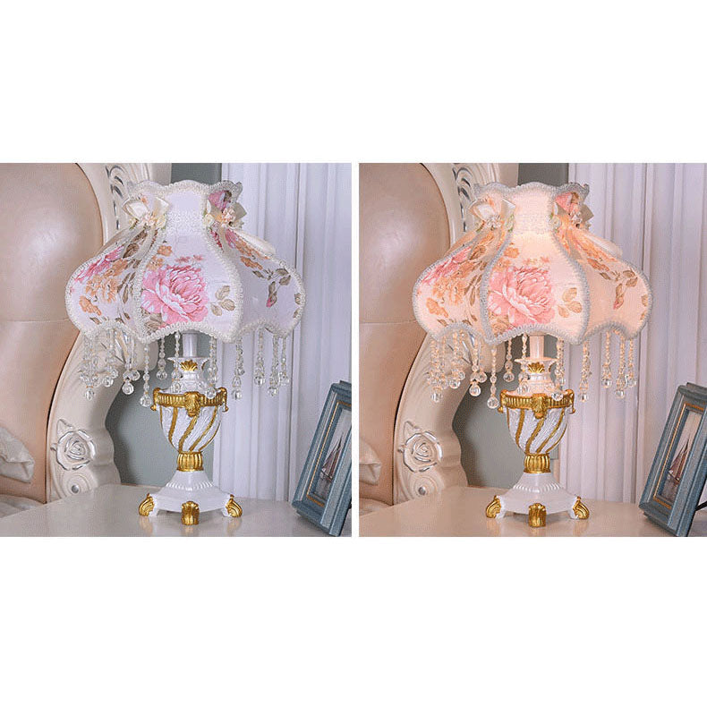 Fabric Lace Resin Table Lamp