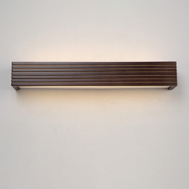 Walnut Square Bar Vanity Wall Lamp
