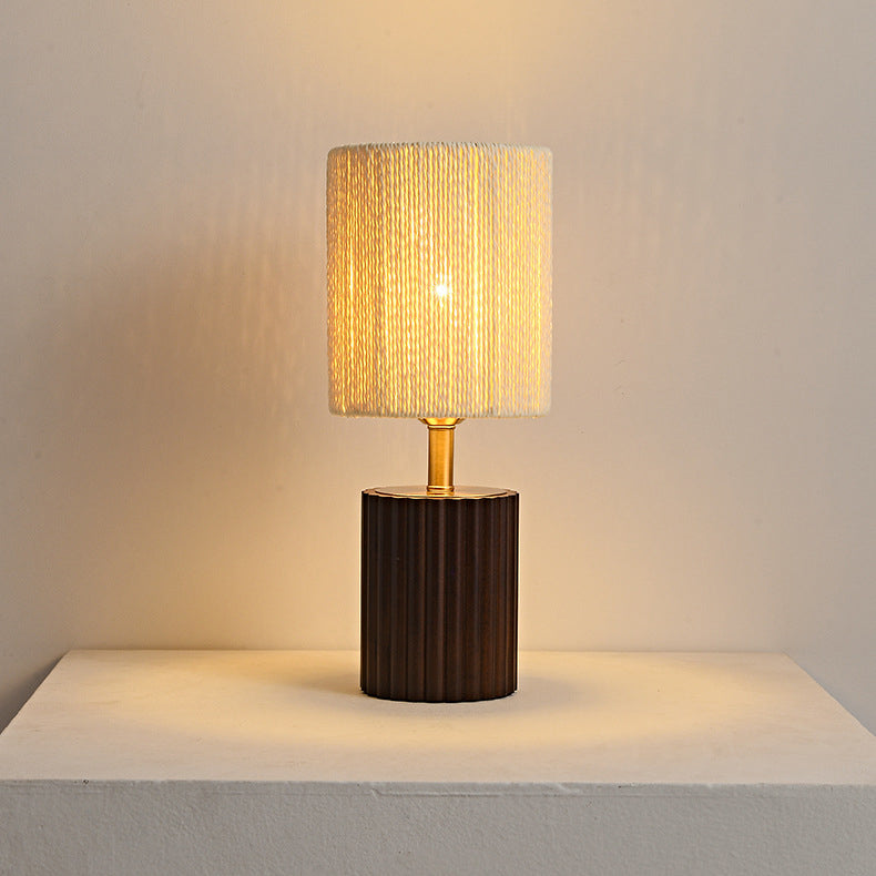 Round Cylinder Paper Rope Table Lamp