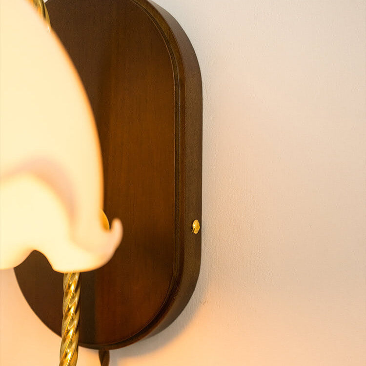 Cream Glass Petal Wall Lamp