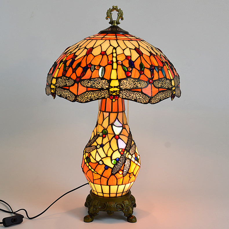 Round Umbrella Shaped Aluminum 3-Light Table Lamp