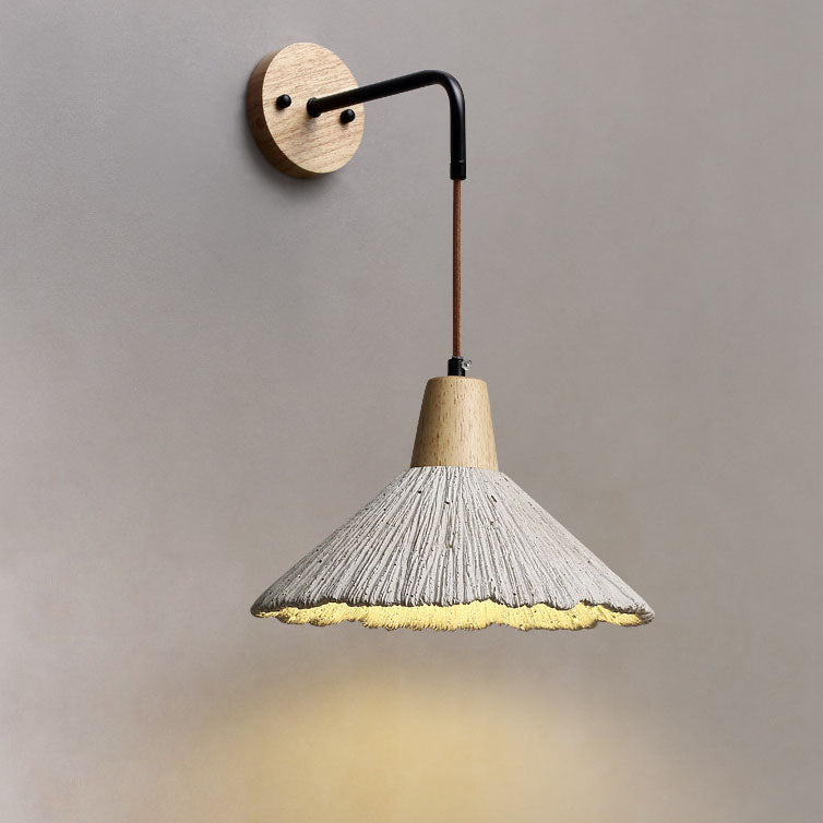 Wood Horn Living Room Wall Lamp