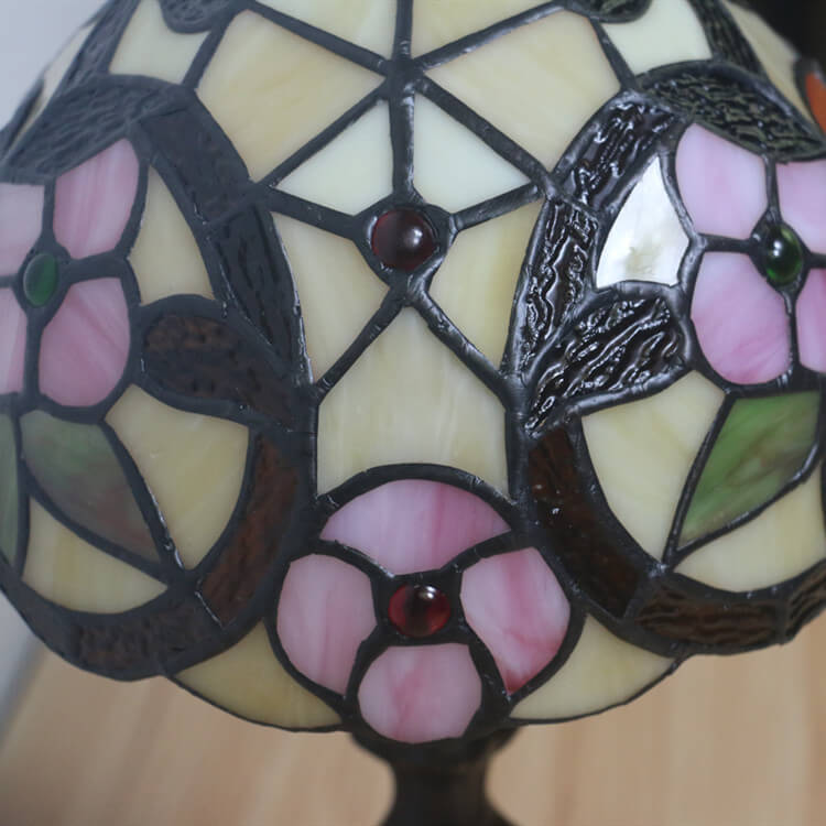 Flower Stained Glass Dome Table Lamp