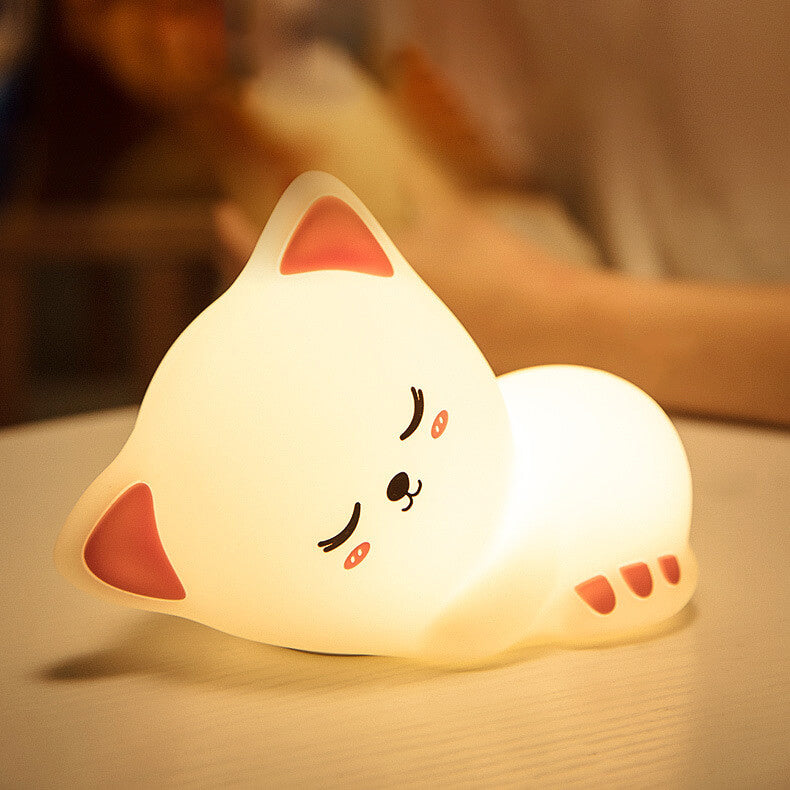 Cat Night Silicone Clapping Table Lamp