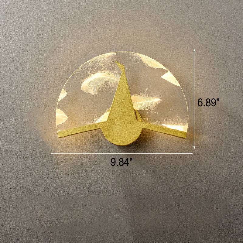 Feather Effect Acrylic Geometric Wall Lamp