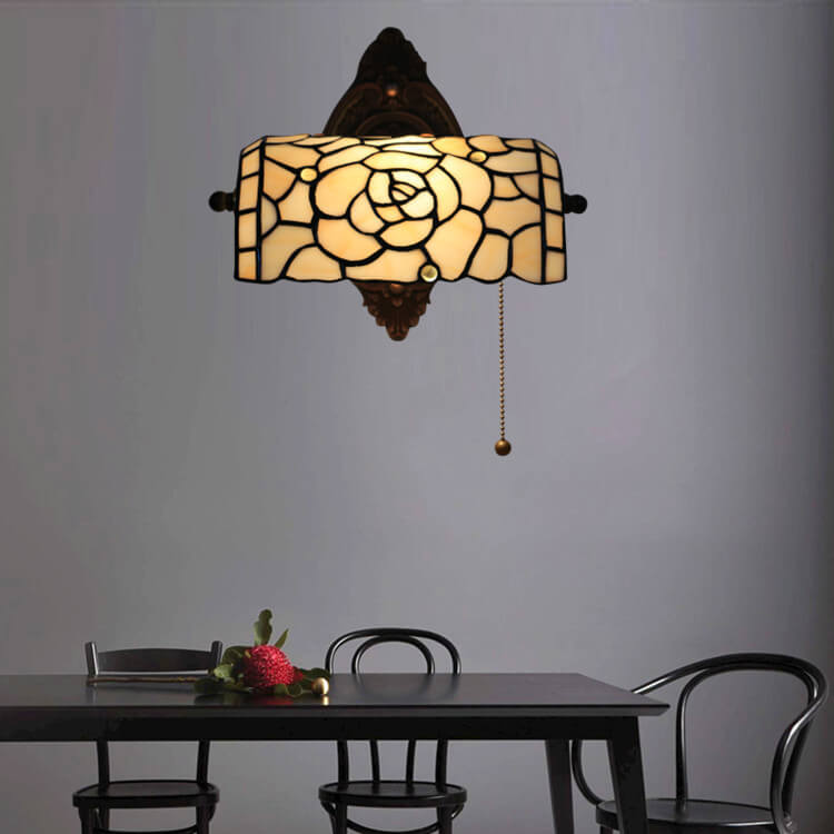 Floral Stained Glass Living Wall Lamp