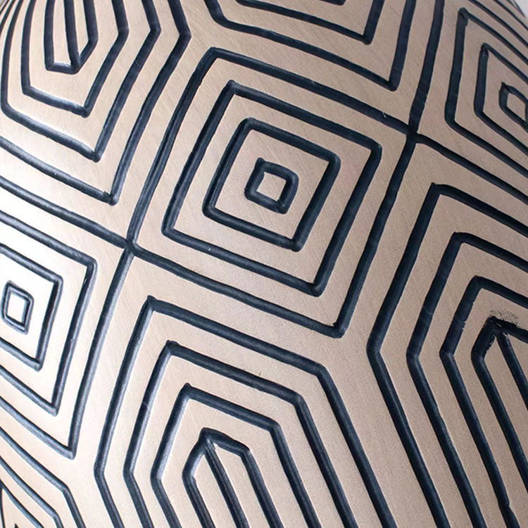 Striped Vase Ceramic Fabric Table Lamp