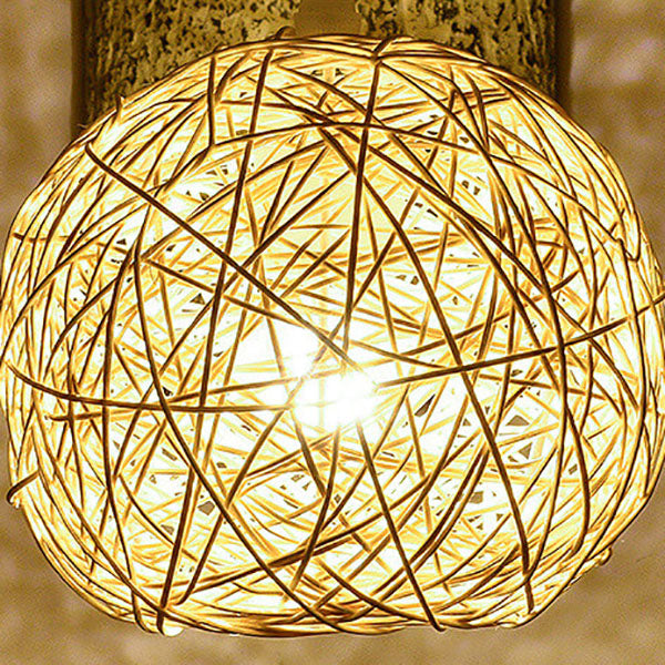 Rattan Woven Bird Wall Lamp