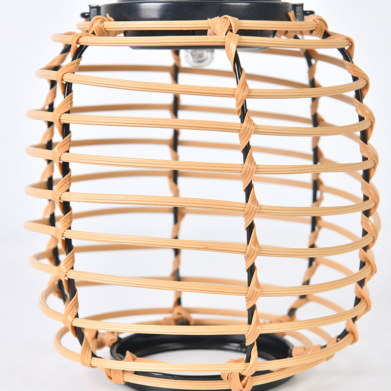Rattan Weaving Cylinder Garden Outdoor Light