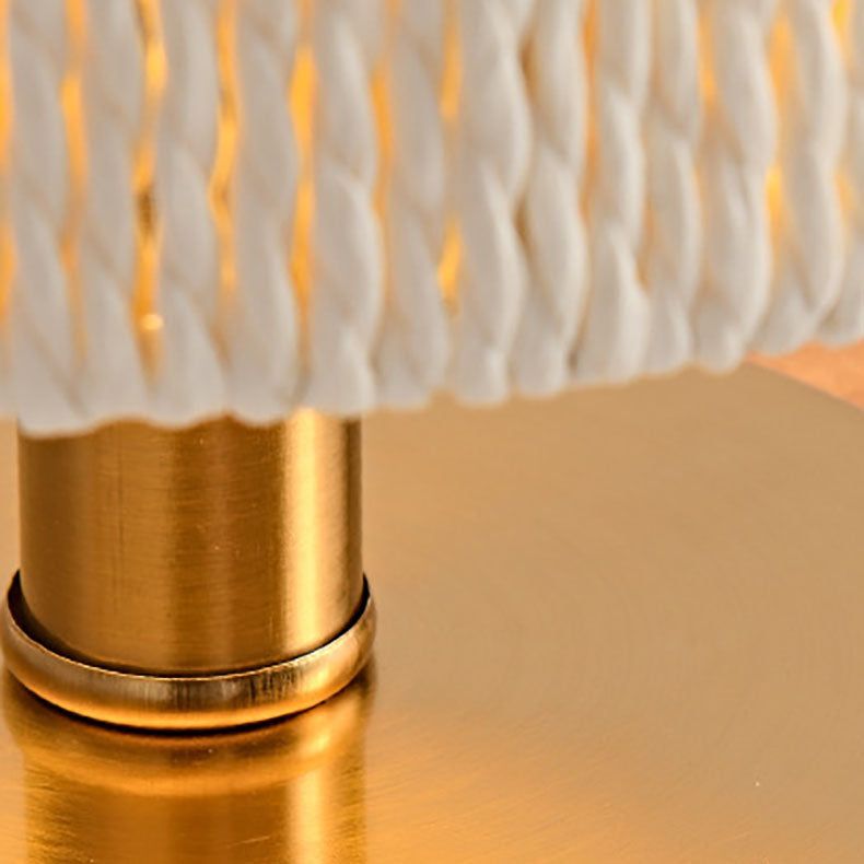 Column Wood Paper Rope Table Lamp
