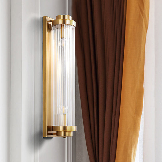 Iron Glass Cylinder Living 2-Light Wall Lamp