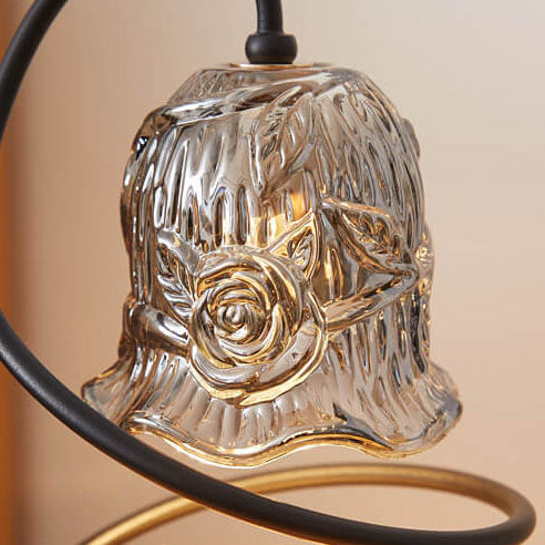 Glass Flower-Shaped Melting Wax Table Lamp