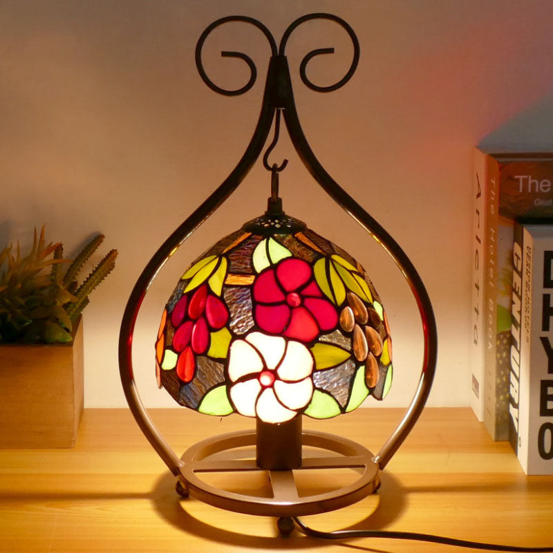 Style Heart Stained Glass Table Lamp