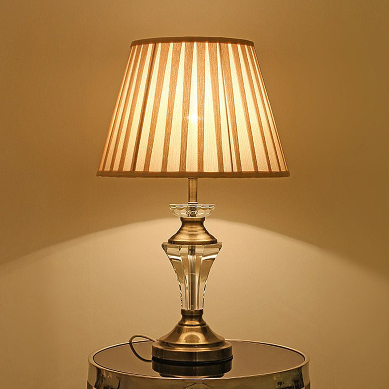 Cylinder Hardware Crystal Fabric Table Lamp