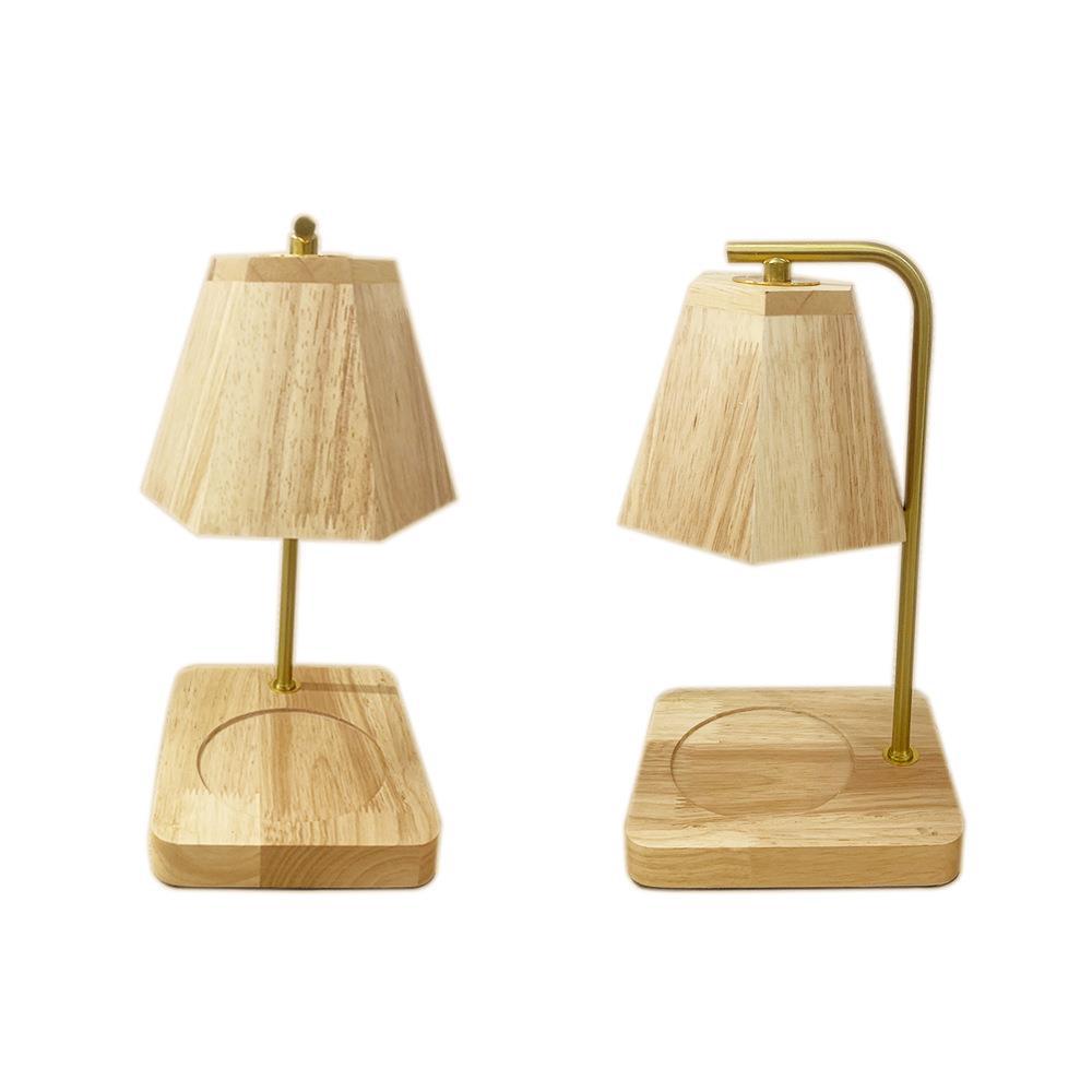 Farmhouse Iron Wood Prism Table Lamp
