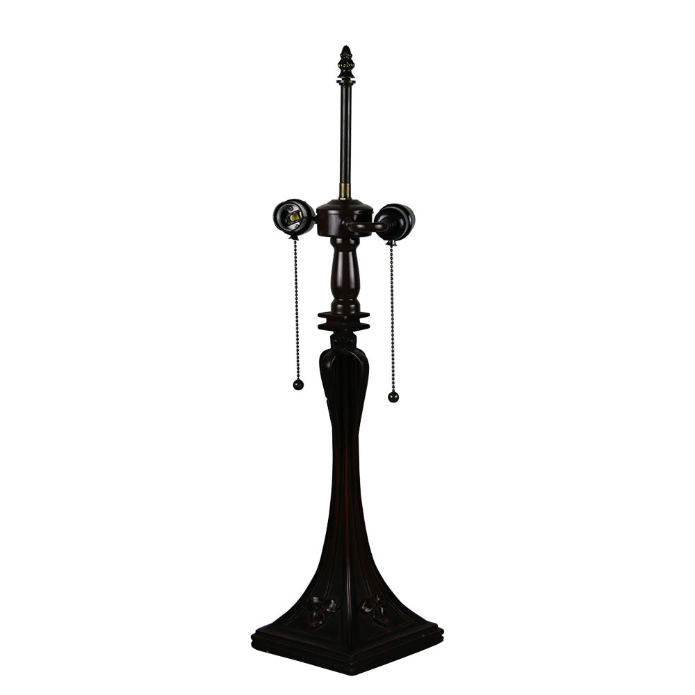 Stained Floral Glass Dome 2-Light Table Lamp