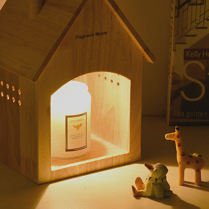 House Design Log Wood Table Lamp