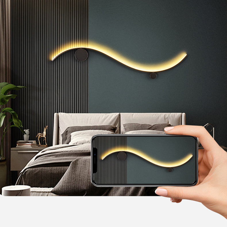 Copper Silicone Line Wave Wall Lamp