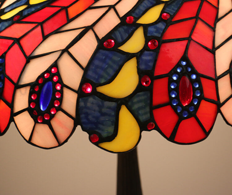Peacock Tail Feather Pattern Table Lamp